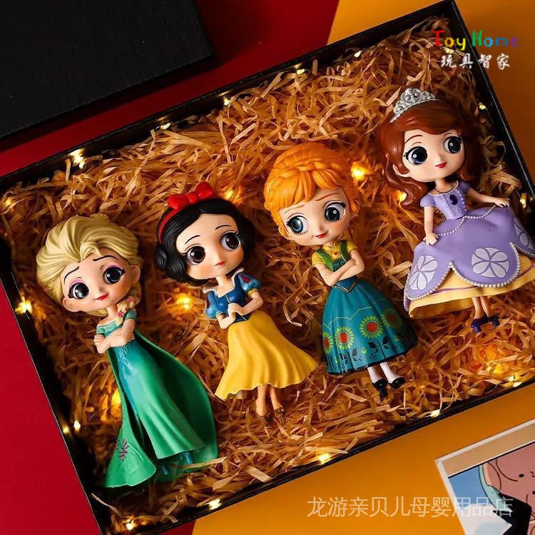 Disney Công chúa Elsa Anna Bạch Tuyết Belle Sofia Tượng trang trí Mô hình Đồ chơi Quà tặng trẻ em Dễ thương Tinh tế Sưu tầm Quà tặng Điển hình