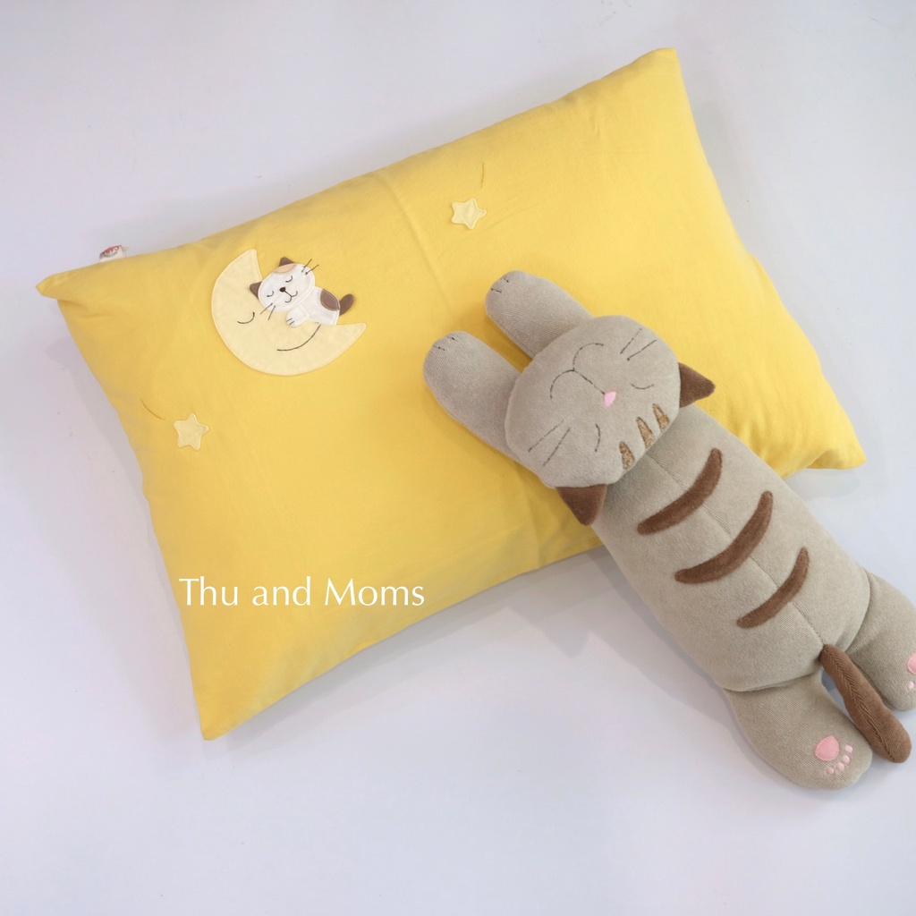 (Nhiều màu) Gối và Vỏ gối size S 35x50cm Hikosen Cara Nhật Bản hình trăng V-Z18-211