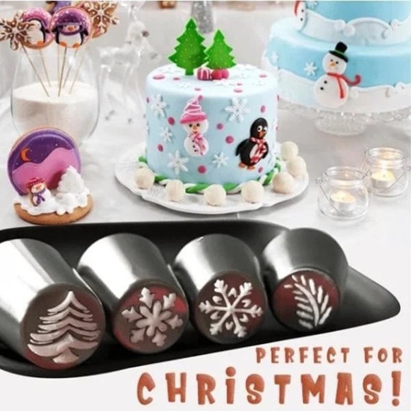 Đui Bắt Kem 3D Nga Noel, đuôi 3D Nga bắt bông kem hình giáng sinh dùng trang trí bánh sinh nhật, bánh quy, cupcake