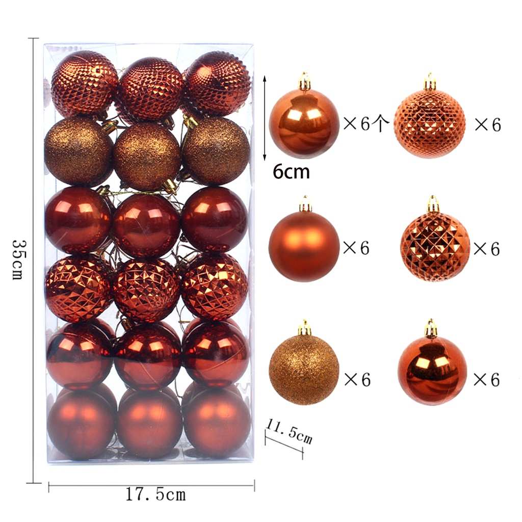 Set 36 Trái Châu Trang Trí Giáng Sinh