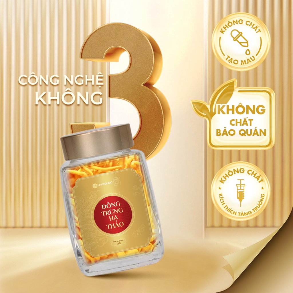 Đông trùng hạ thảo Nam Dược hộp 18g, bồi bổ sức khỏe, tăng sức đề kháng, tăng cường miễn dịch, chống lão hóa