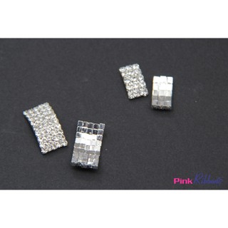 *[Giá 2 cái]Charm đá chữ nhật 2 cỡ phụ kiện thời trang, gắn lên phụ kiện tóc, phụ kiện nơ bờm kẹp tóc, DIY, handmade