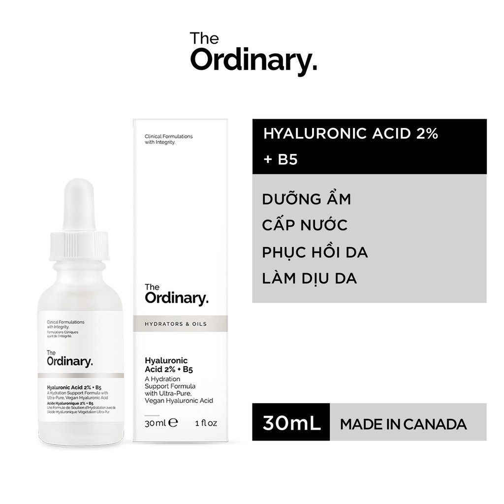 Serum The Ordinary Hyaluronic Acid 2% + B5 - Tinh chất The Ordinary B5 cấp ẩm và phục hồi da 30/60ml