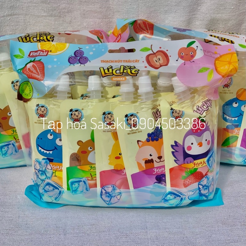 Thạch Hoa Quả Lúc Lắc 5 Vị Thanh Mát Việt Thái Túi 10 Chiếc 800g