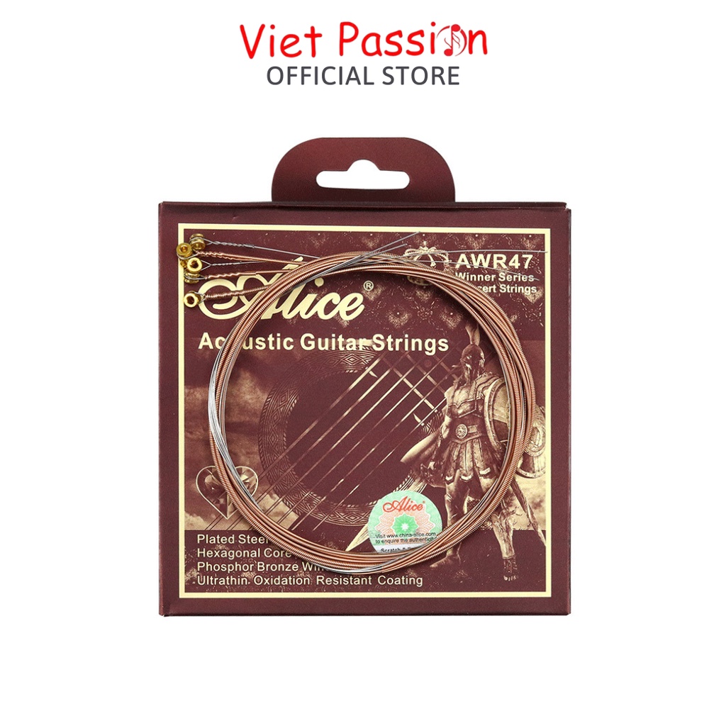 Dây đàn guitar acoustic Alice AWR47 chính hãng cao cấp Winner strings series size 11 SL Viet Passion HCM