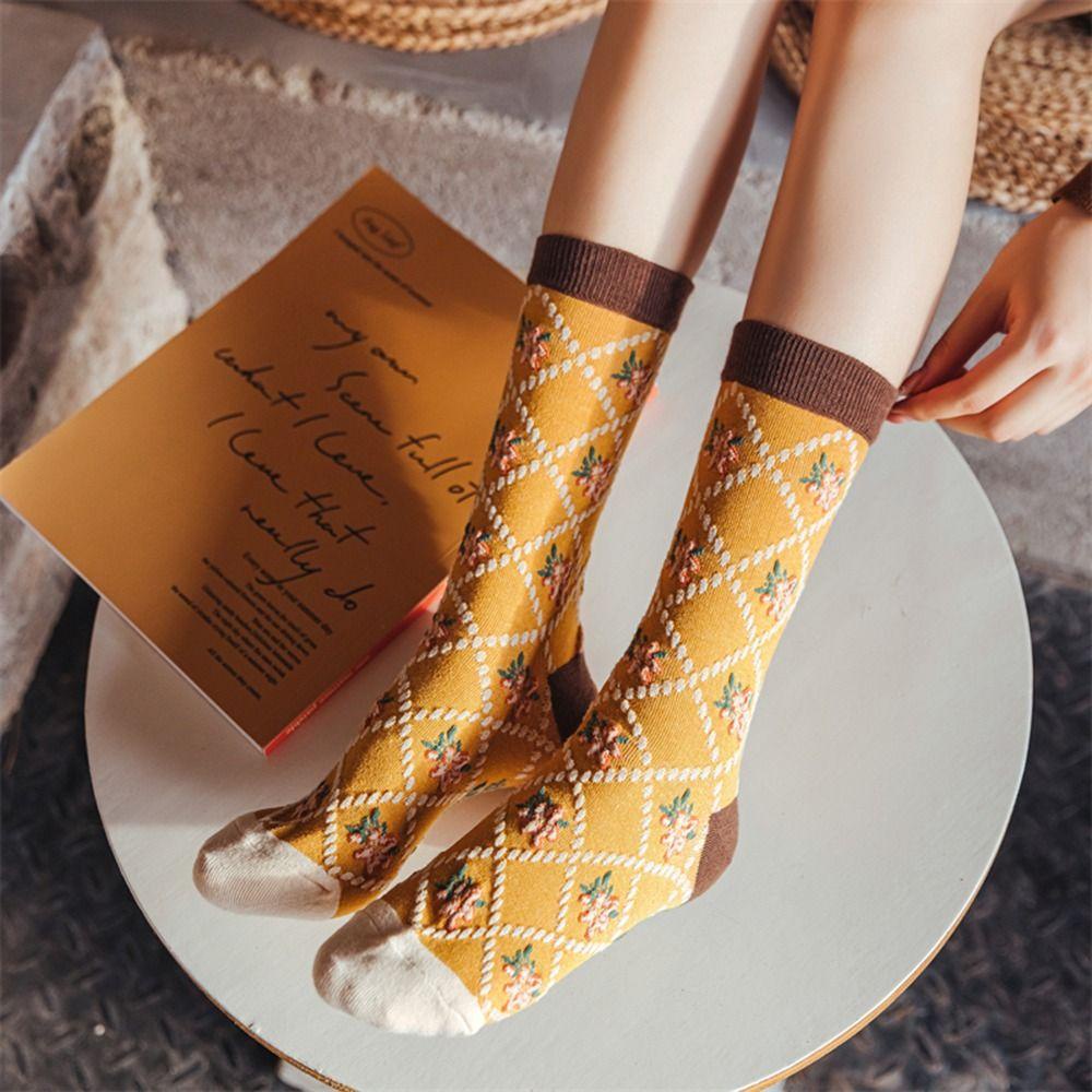 FALLFORBEAUTY Vớ Thoáng Khí Họa Tiết Kẻ Sọc Caro Phong Cách Lolita Cổ Điển Dễ Thương Cho Nữ