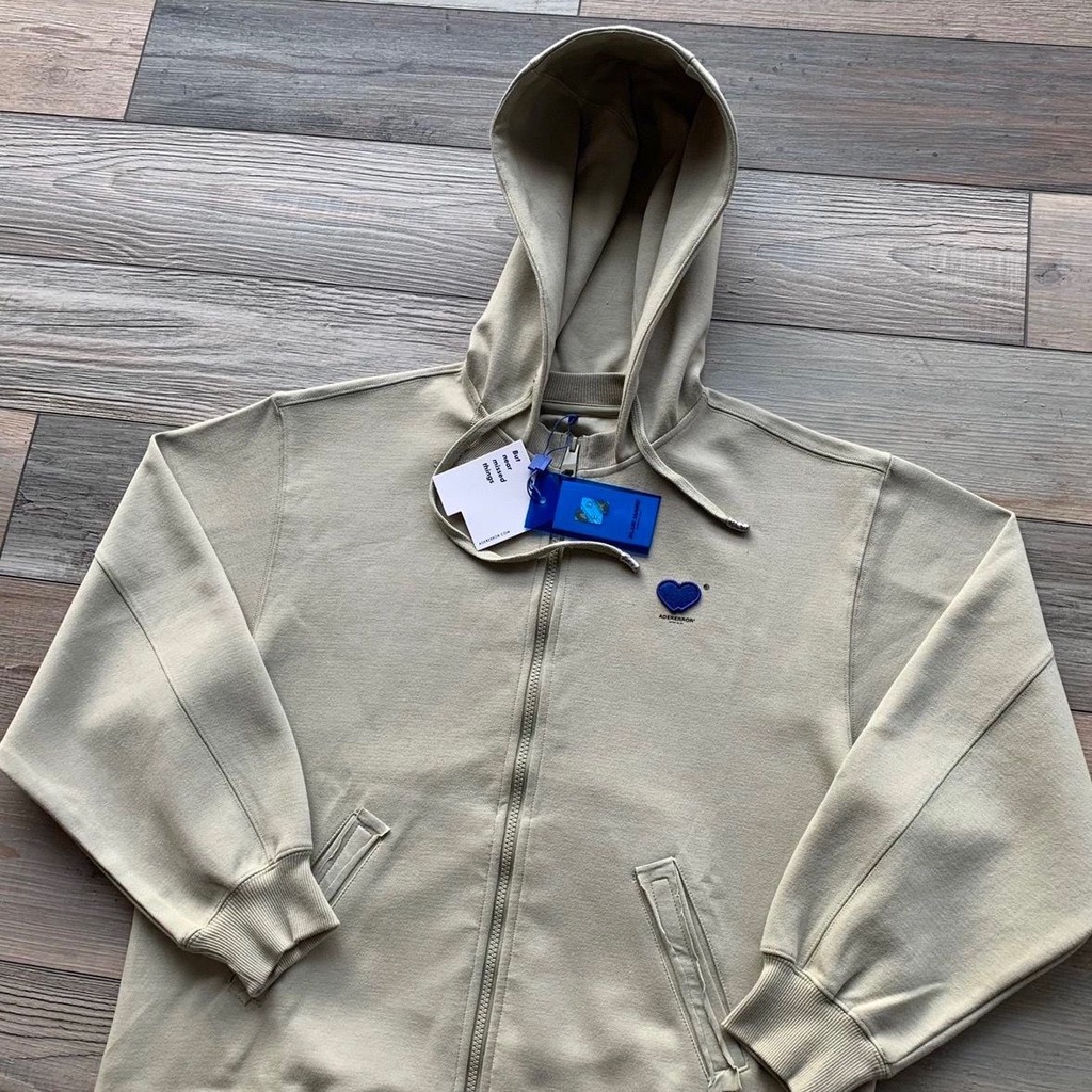 ADER letter autumn love embroidery men's and women's hooded design zipper cardigan