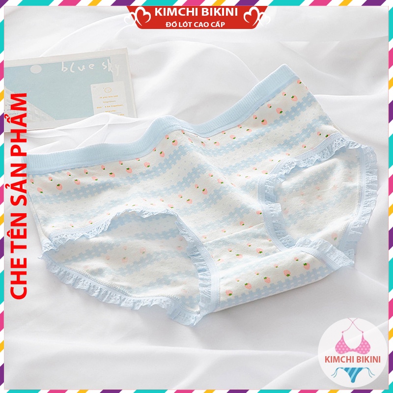 Quần silit nữ cotton cạp thấp chống viêm KIMCHIBIKINI quần trong nữ cao cấp in hình dễ Thương QL038