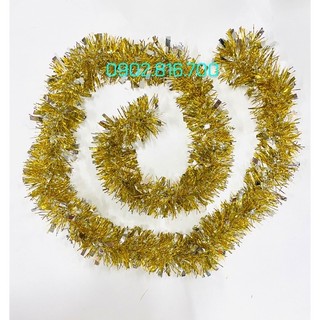 Dây kim tuyến vàng nhũ trang trí cây thông noel