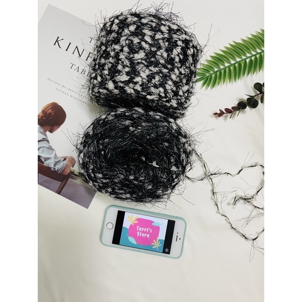 Yarn - Len sợi bông xù - Mi Pompom - Mi Xù đốm - Sợi Thu Đông