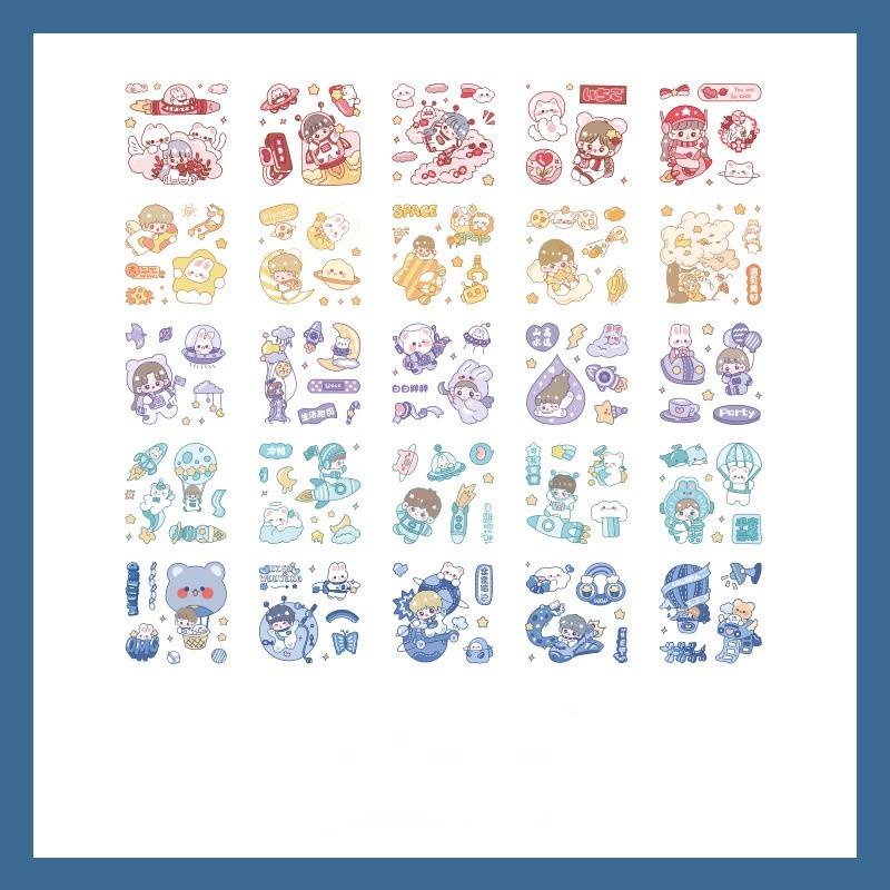 PVN55028 Hộp 100 tấm sticker cắt sẵn trang trí vật dụng