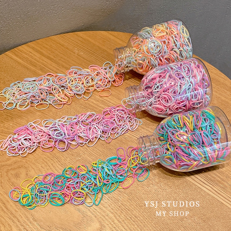 Set 1000 Dây Thun Buộc Tóc Nhiều Màu Dễ Thương Cho Bé Gái