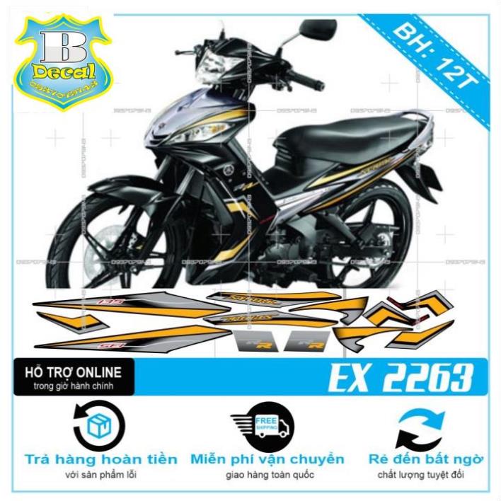 DECAL PVC 5 LỚP CHẤT LƯỢNG CAO Tem rời EX 2010 RR VÀNG ĐEN 2263 [Bi Decal]