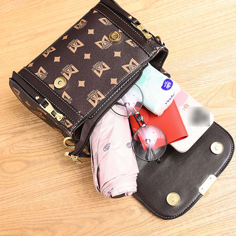 Túi đeo chéo IELGY bản rộng in họa tiết phong cách cổ điển thời trang cho nữ