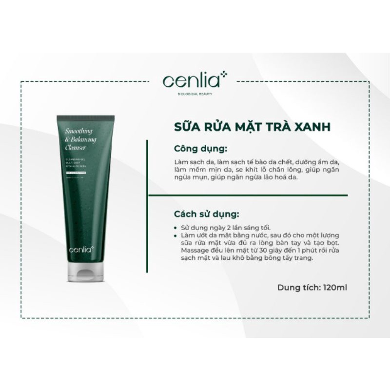 Sửa Rửa Mặt CenLia Trà xanh