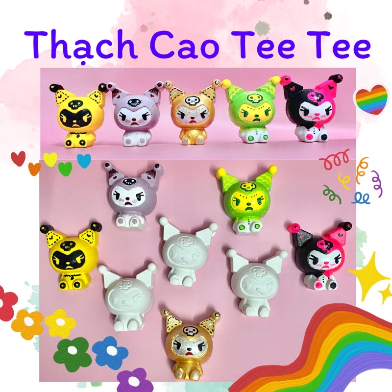 Tượng thạch cao mini Kuromi 2D dễ thương ( không kèm màu và cọ )