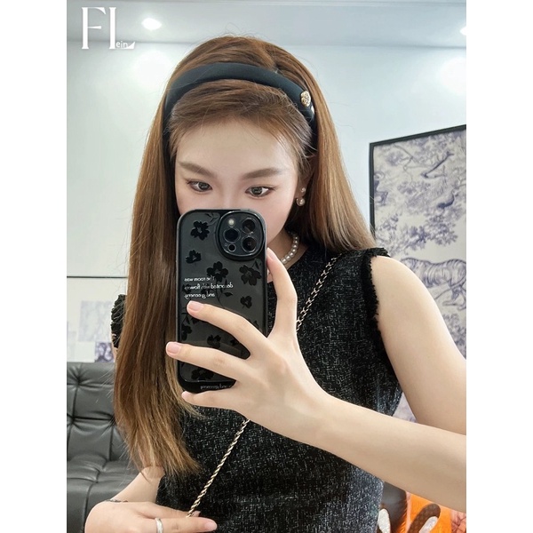 Băng Đô Softie Cài Tóc Đính Hoa Trà Sang Trọng Phong Cách Retro Cho Nữ