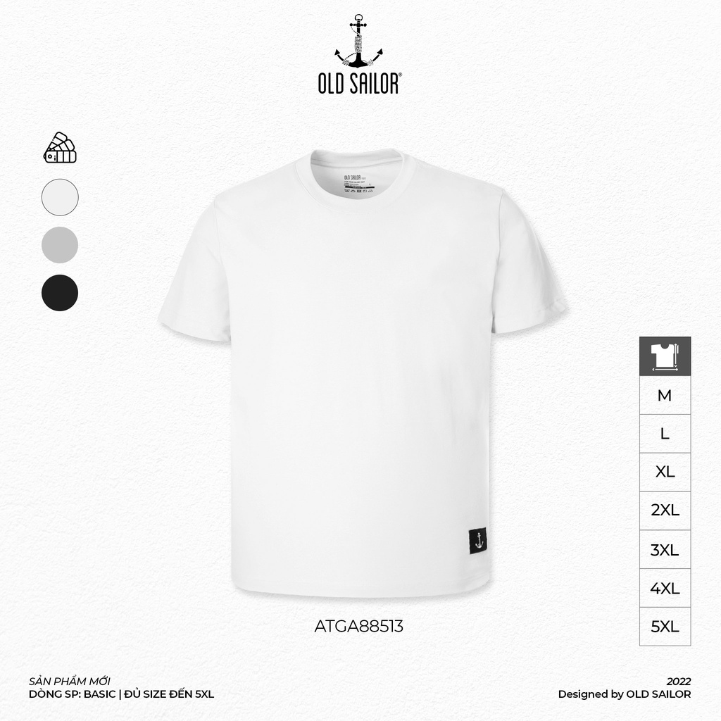 Áo thun nam phom basic Old Sailor - O.S.L BASIC TEE - Big size upto 5XL