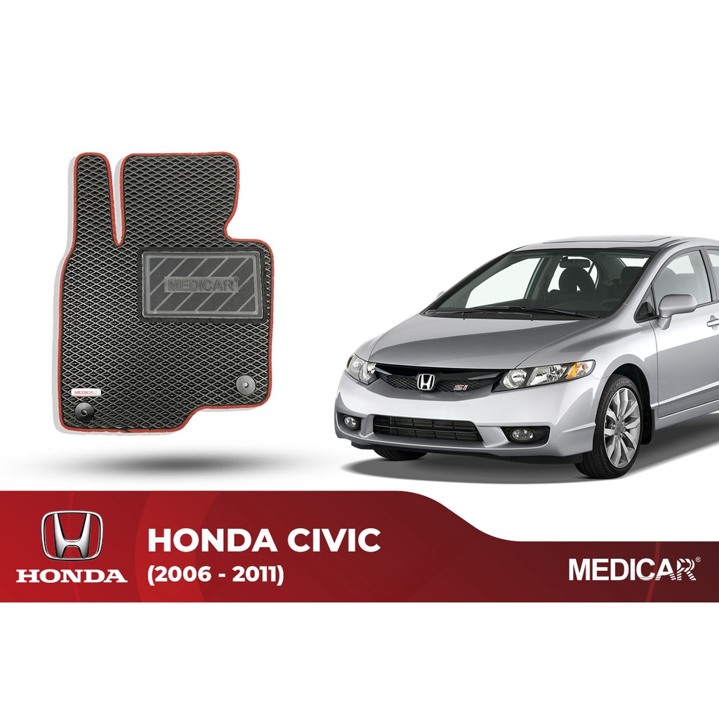 Thảm lót sàn ô tô Medicar xe Honda Civic (2016 -> 2021) - chống nước, không mùi, ngăn bụi bẩn