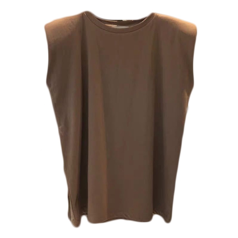 Áo Tank Top Cổ Tròn Không Tay Màu Sắc Đơn Giản Cho Nữ