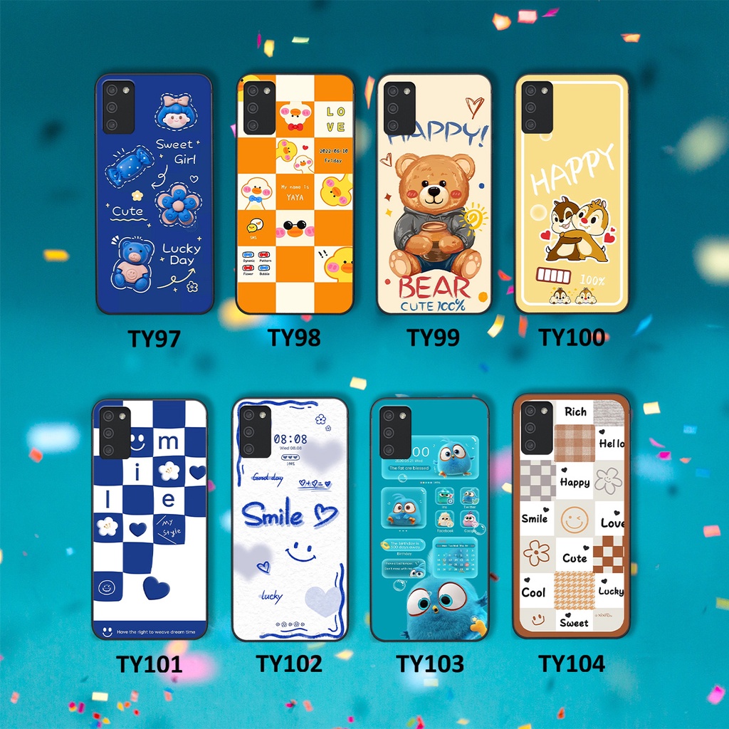 Ốp Samsung A02s / A03s in hình gấu vịt caro nhiều màu sắc ngộ nghĩnh dễ thương
