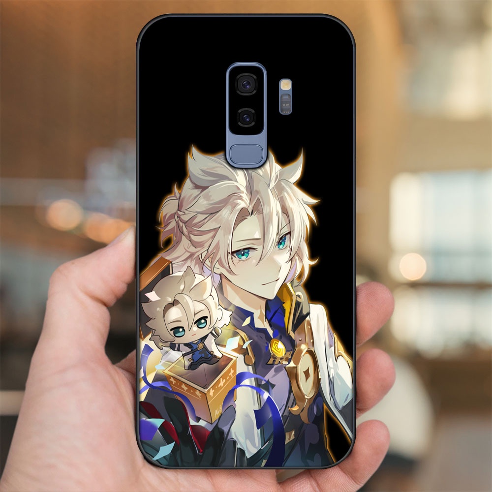 Ốp lưng Samsung S9 Plus viền đen in hình Albedo Genshin Impact