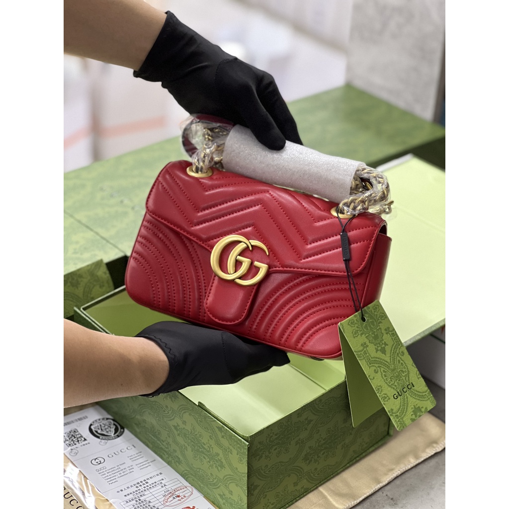 Túi GC Marmont Mini Tag Vàng Da Thật Size 22 Full Box