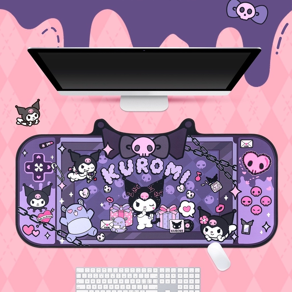 Tấm Lót Chuột Chơi Game Cỡ Lớn Mềm Mại Chống Trượt Hình Kuromi Dễ Thương