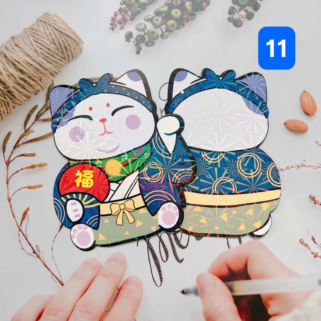 Bao Lì Xì Chibi Hoạt Hình Chibi Mèo Tết 2023 - Bao Lì Xì Tết 2023 Siêu Hot 3D Giấy Cứng Đẹp DN STORE