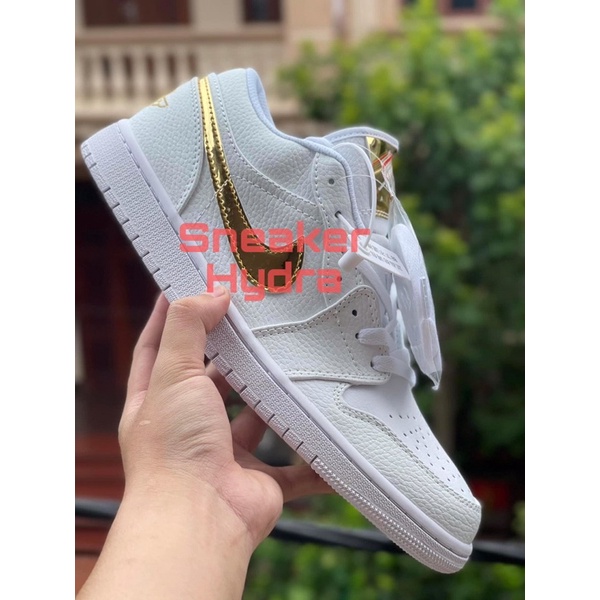 GIÀY THỂ THAO NAM NỮ Jd1 gold metalic trắng viền vàng ( Hàng cao cấp )