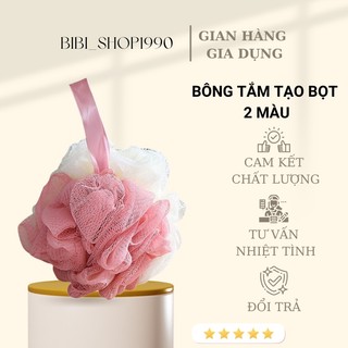 Bông tắm tạo bọt loại tròn 2 màu bằng vải lưới mềm mịn - Bông tắm lưới xuất Nhật (BP03)