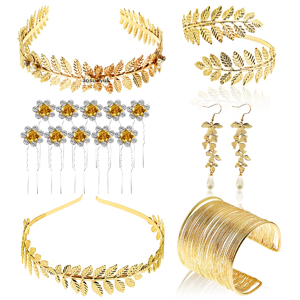 Set 10 Vòng Đeo Tay Hóa Trang Nữ Thần Hy Lạp La Mã Laurel