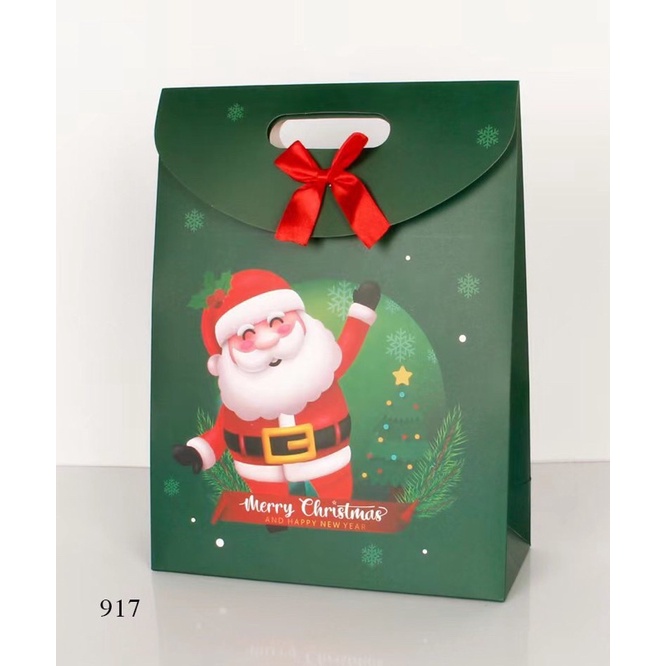 Túi Giấy Đựng Quà Giáng Sinh Noel Có Nắp