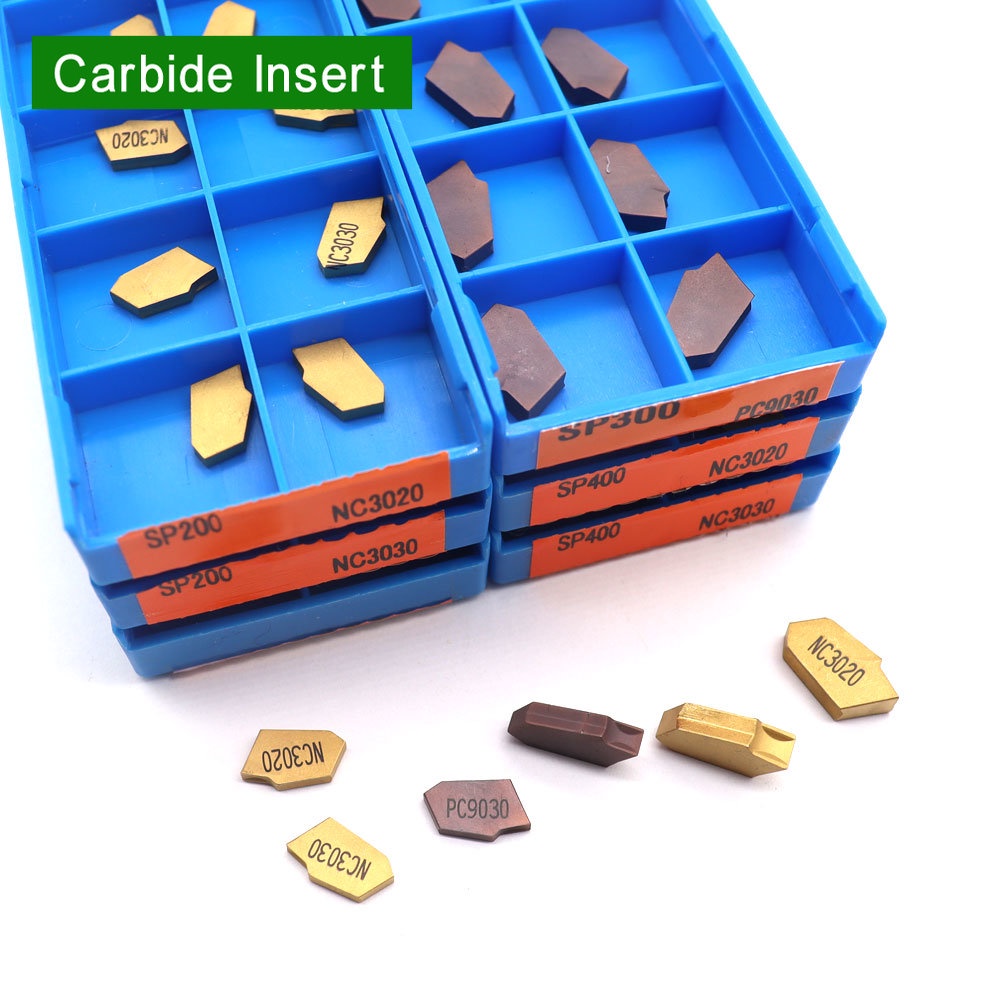 10 Chiếc Grooving Chèn SP200 SP300 SP400 PC9030 NC3020 NC30 Grooving Carbide Chèn SP 200 300 400 CNC