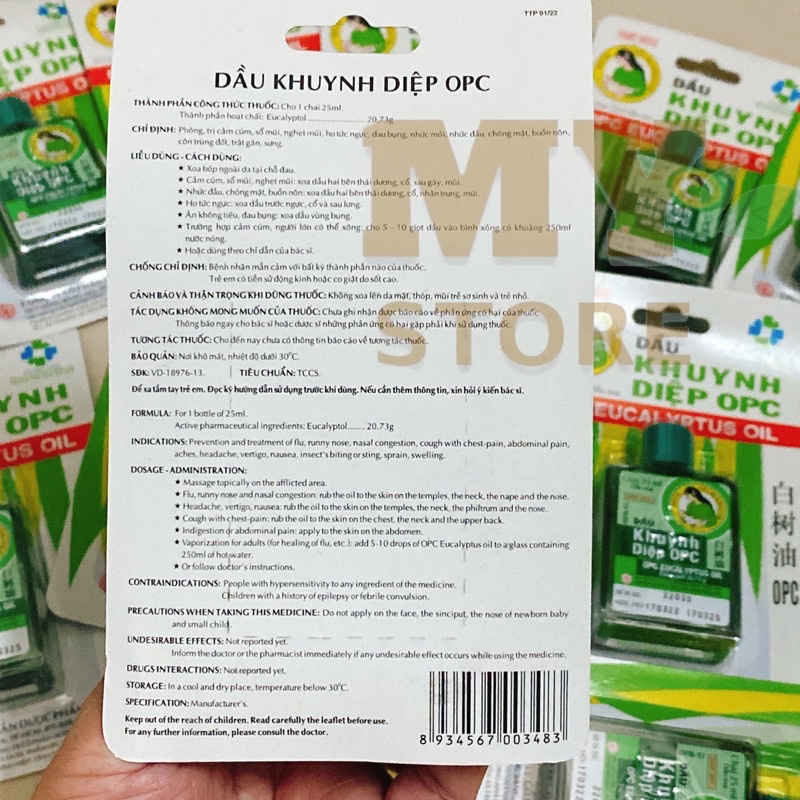 Dầu Khuynh Diệp Mẹ Bồng Con OPC 25ml