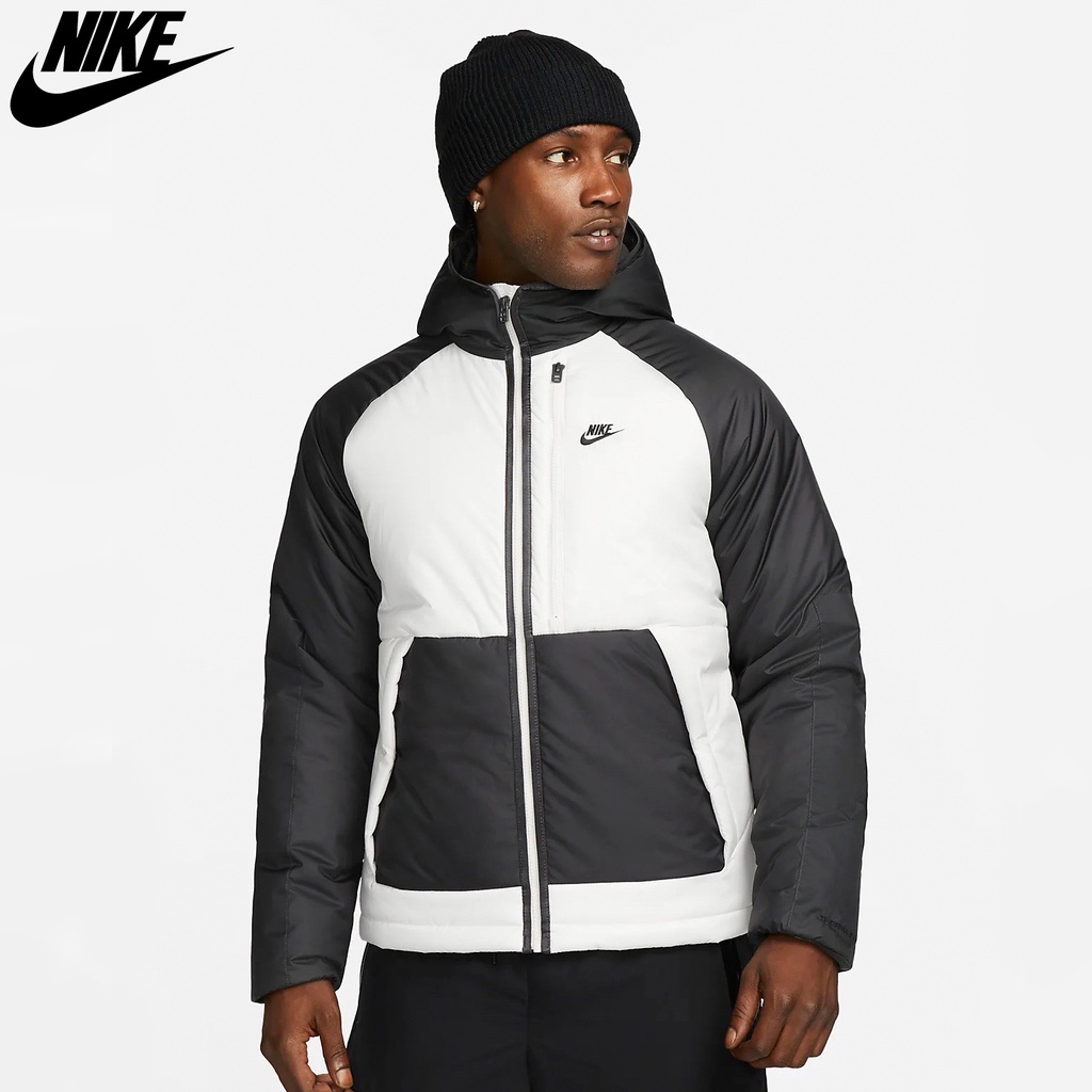 NIKE - Áo khoác phao thể thao nam nữ Nike Sportswear Therma-FIT Legacy Jacket chính hãng - Trắng x Đen