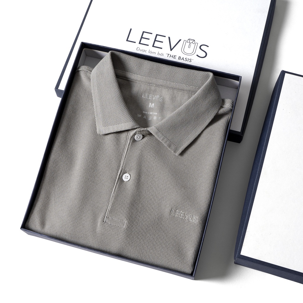 Áo polo nam tông màu premium, Vải waffle cao cấp, APL26 LEEVUS, BASIS, GUTTI