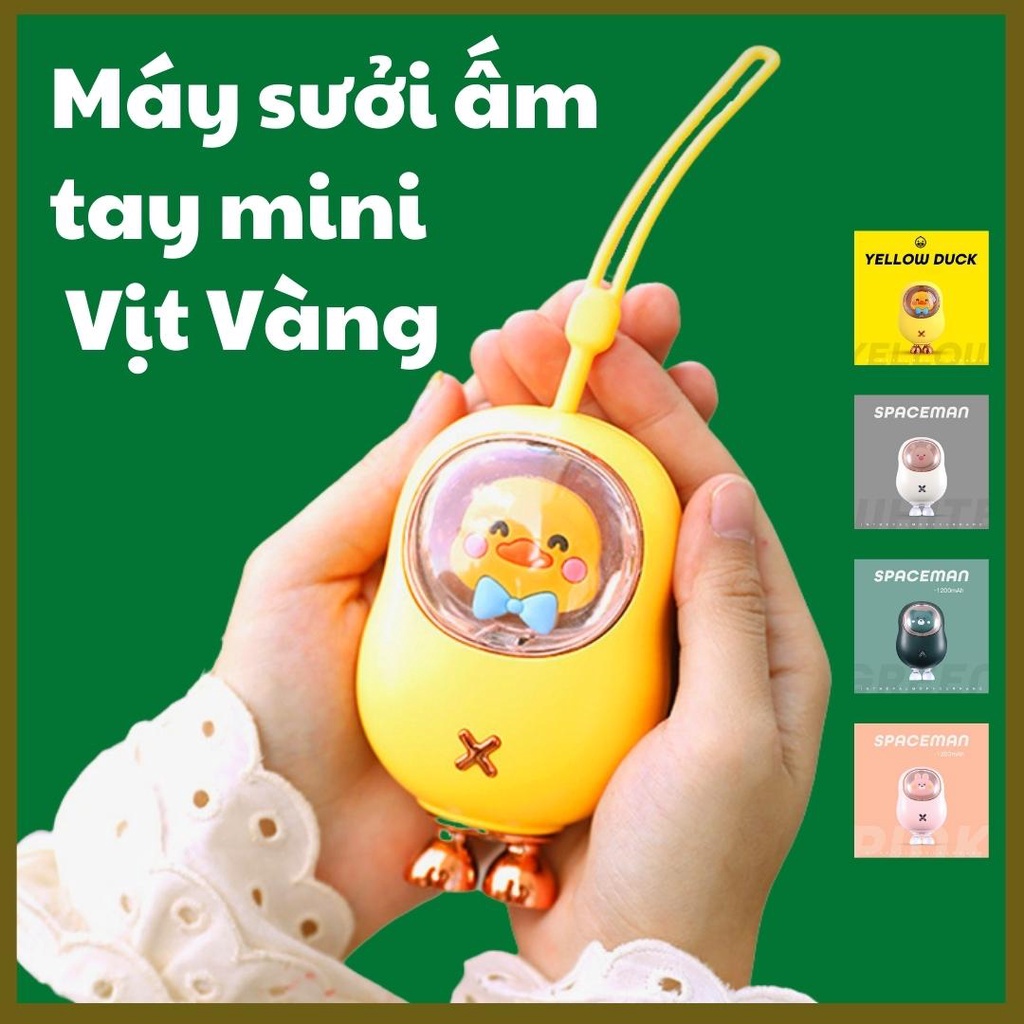 Máy sưởi ấm tay mini, máy sưởi mi cầm tchân sạc Type-C hình vịt vàng dễ thương nhỏ gọn sưởi ấm bàn tay trong mùa đông lạ