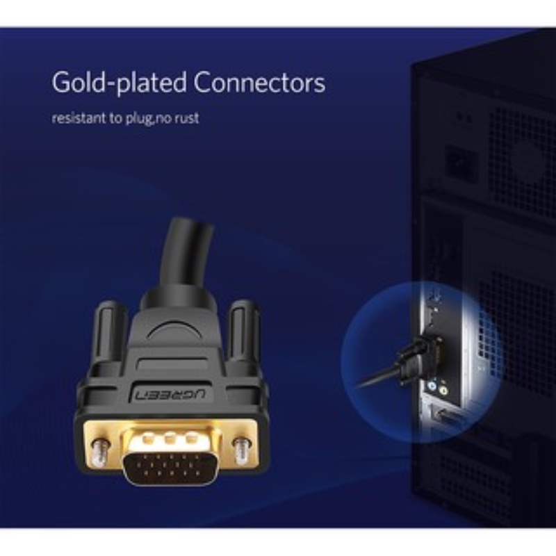 Cáp VGA 2 Đầu Mạ Vàng VG101 UGREEN Chính Hãng
