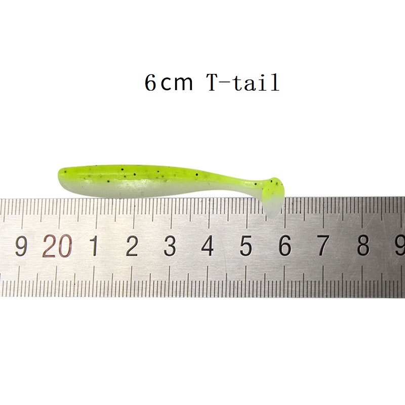 Bộ 10 Mồi Câu Cá Mềm Bằng Nhựa 5.5cm / 1.2g Bằng Silicon Mềm/mồi mềm kèm lưỡi/noeby