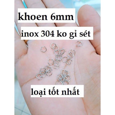 khoen 6mm mở sẵn inox 304 ( loại tốt - không gỉ sét ) [ sỉ nhiều liên hệ Homi Handmade Shopee ]