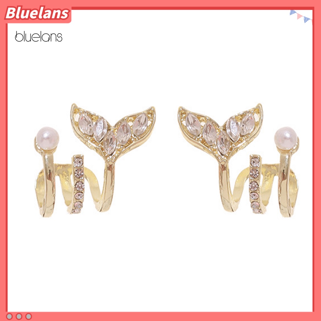 1 Cặp Khuyên Kẹp Vành Tai Đính Đá Zirconia Lấp Lánh Thời Trang