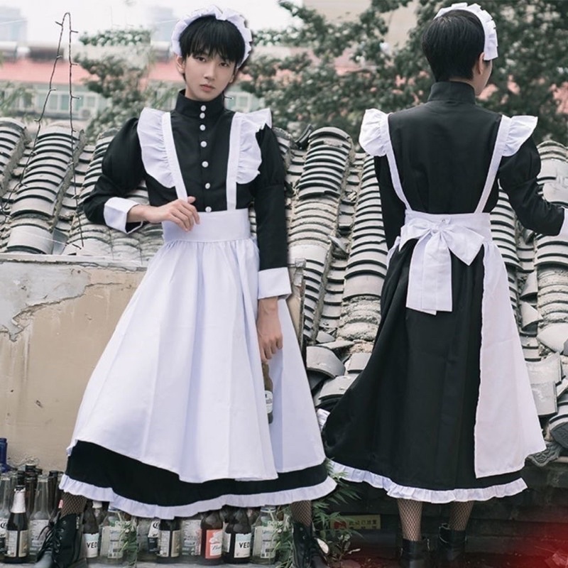Sẵn Maid dài cosplay nam /nữ #maid