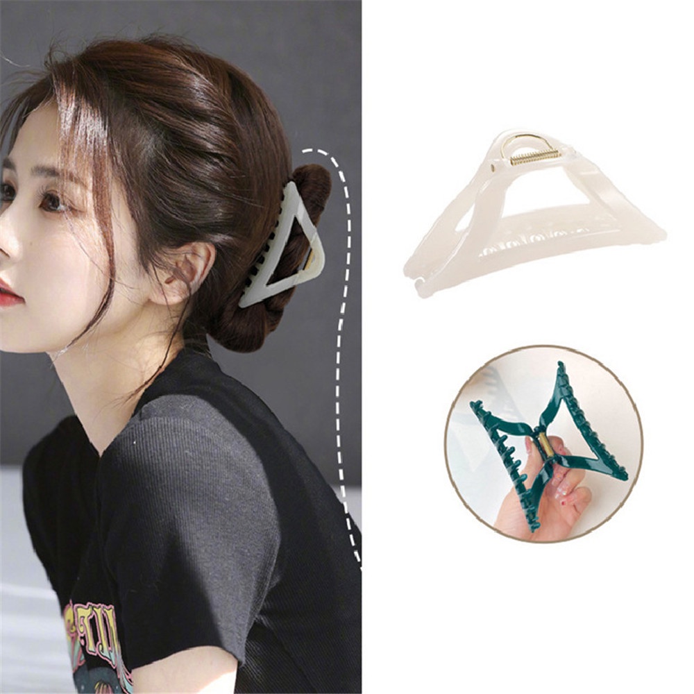 Kẹp Tóc Hình Tam Giác Màu Kẹo Ngọt Kiểu Dáng Đơn Giản Thanh Lịch
