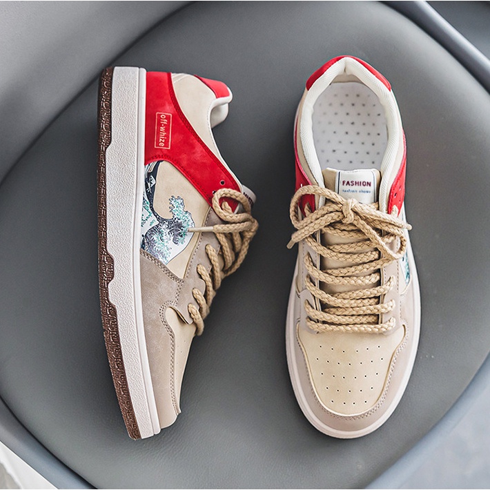 Giày sneaker thể thao da nam cao cấp D110, phong cách trẻ trung năng động, đế cao su non đi cực êm