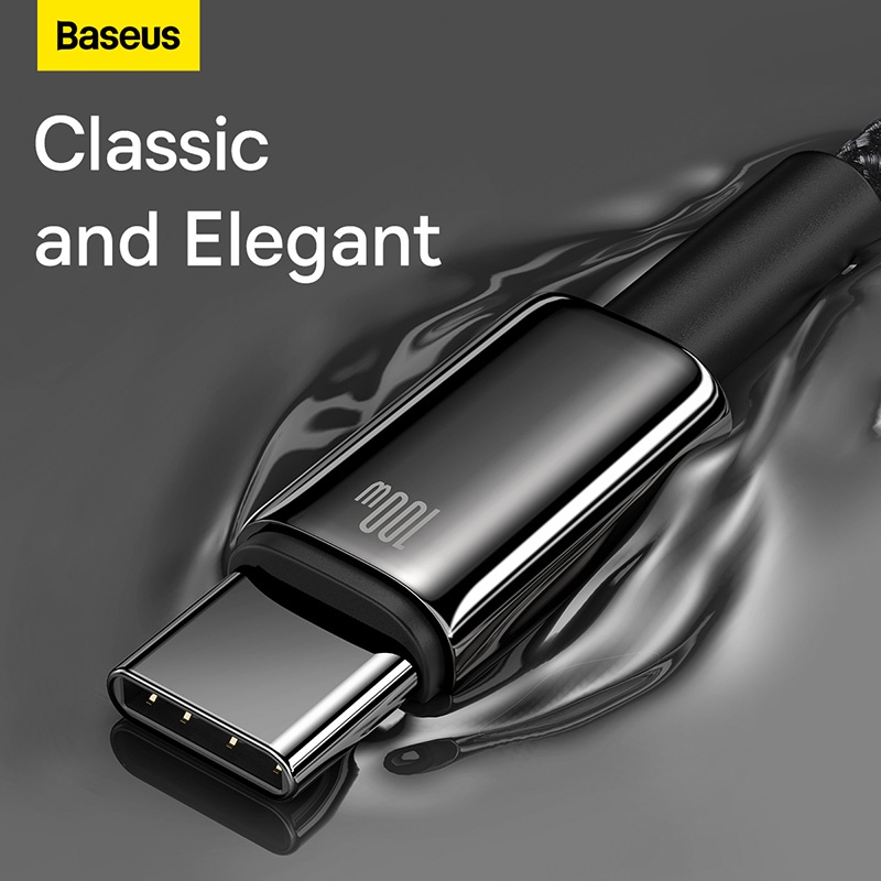 Cáp sạc Baseus 100W USB Type C thích hợp cho Samsung Pro Huawei P30 Realme Oneplus Poco F3 tốc độ nhanh