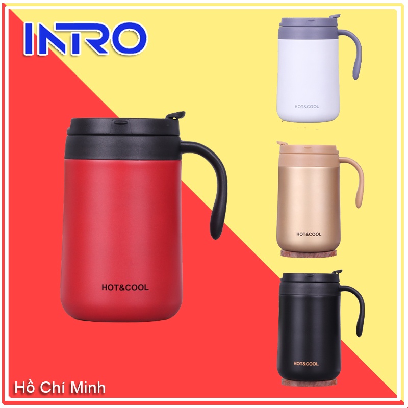 Cốc Giữ Nhiệt Đựng Coffee Hot and Cool - Ly Giữ Nhiệt Inox 304 Cao Cấp An Toàn Cho Sức Khỏe Dung Tích 350ml và 500ml, Cố