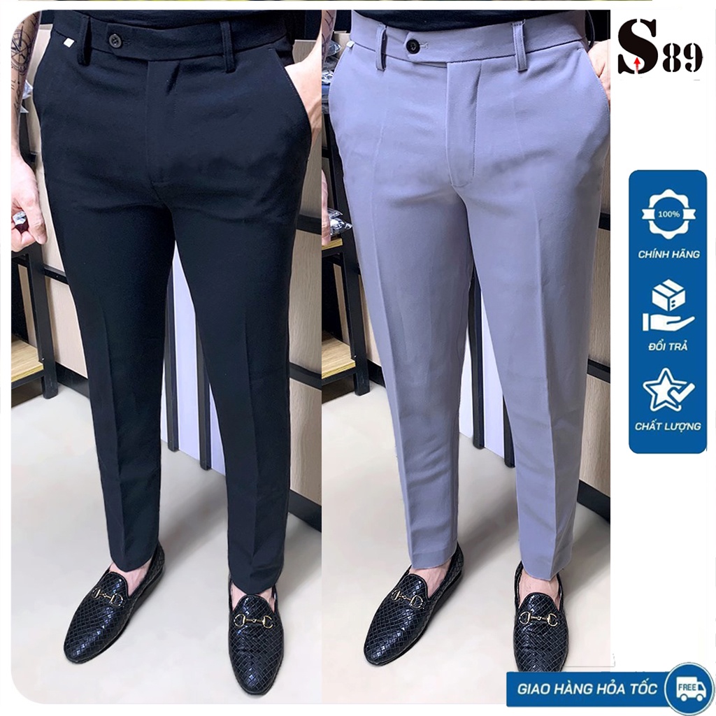 Quần tây nam - âu nam T-max vải co giãn ống côn Hàn Quốc