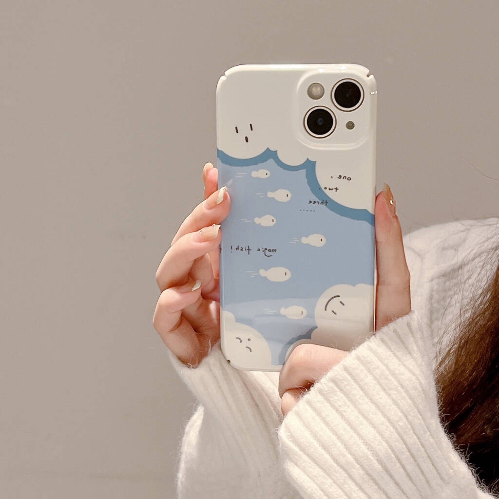 Ốp Điện Thoại Cứng Họa Tiết Cá Ma Thuật Cho IPhone 11 11ProMax 12 12Pro 12ProMax 13 13Pro 13ProMax 14 14Pro 14plus 14ProMax