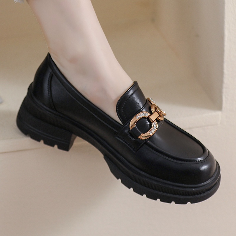 Giày Da Đế Dày Mềm Mại Phong Cách Anh Quốc Cổ Điển Size 34-42 Cho Nữ